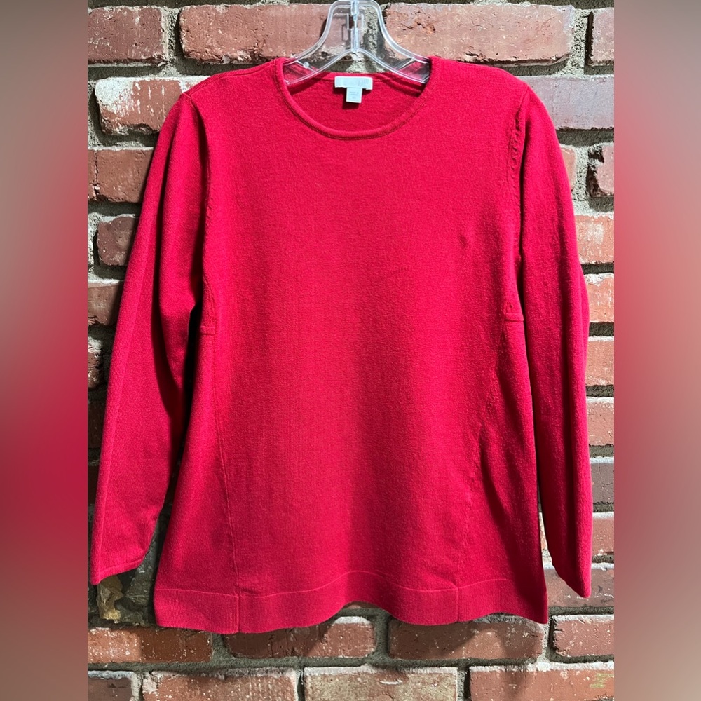 J. Jill Women’s Red Trapeze Long Sleeve Pullover‎ Sweater A-Line Size XS - Picture 2 of 12